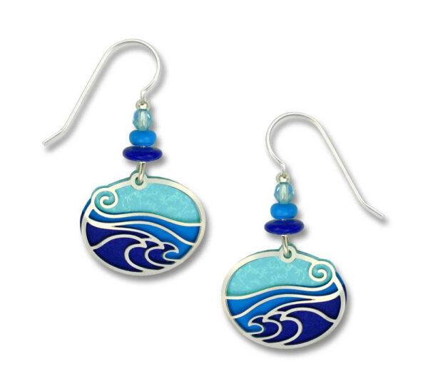 blue ocean wave earrings