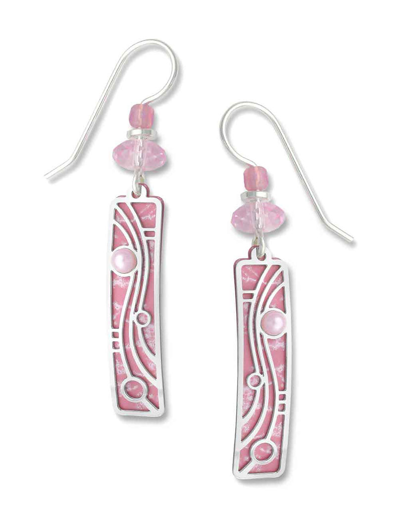 pink art deco inspired earrings