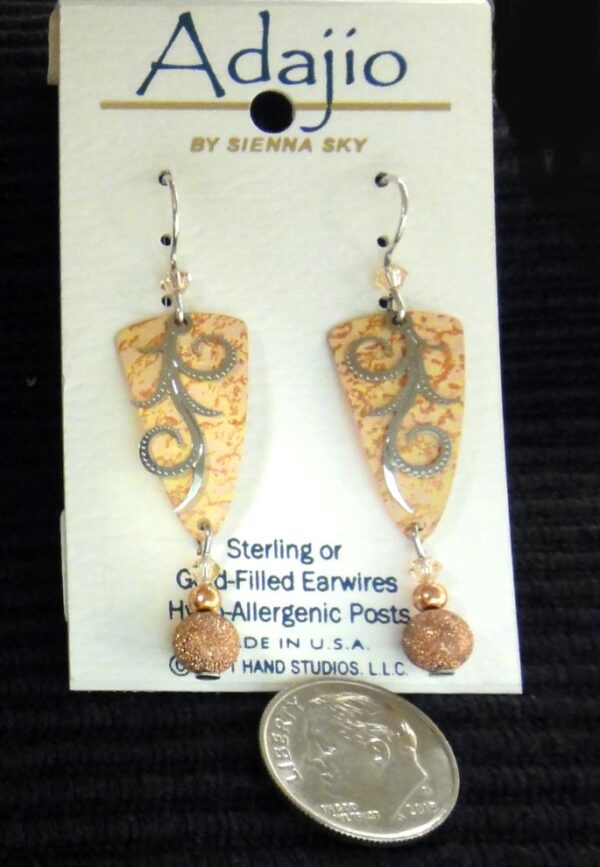 Light orange Adajio dangle earrings by Barbara MacCambridge