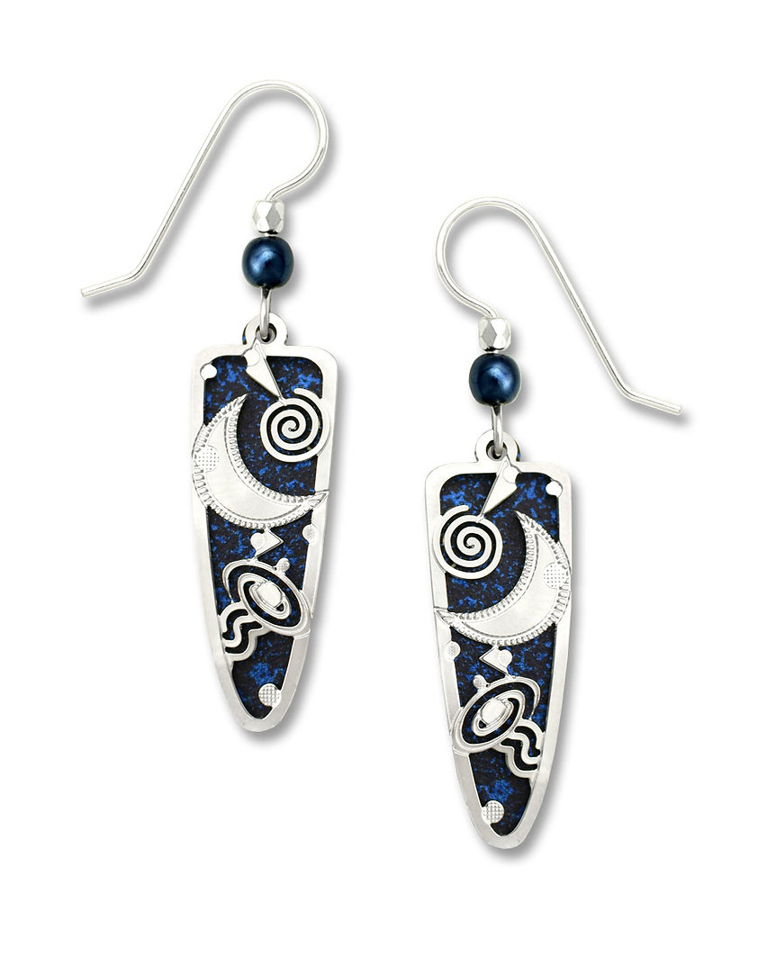 Outer Space inspired dark blue earrings