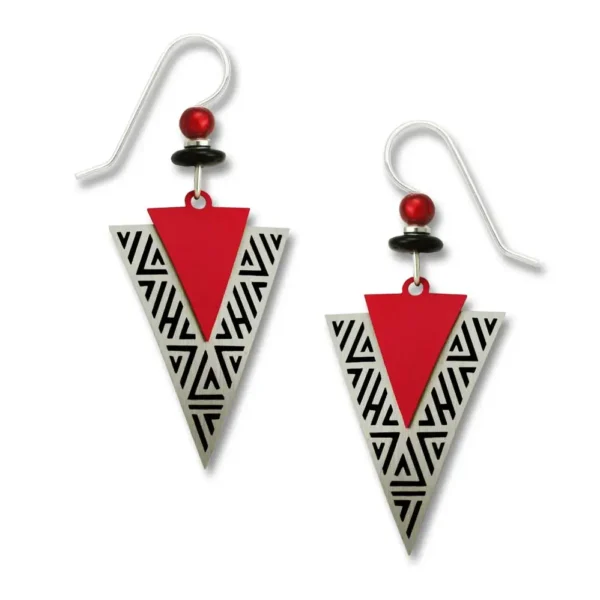 modern red and black earrings