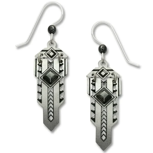 gray art deco inspired earrings