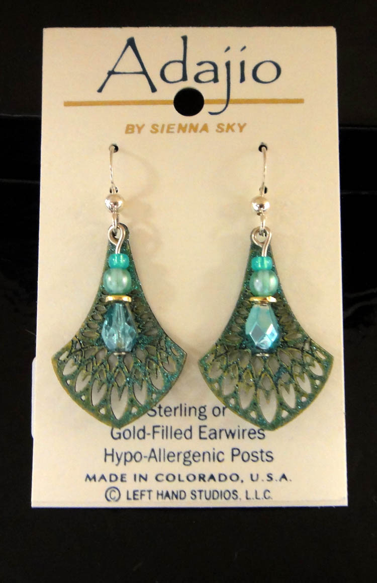 teal filigree earrings