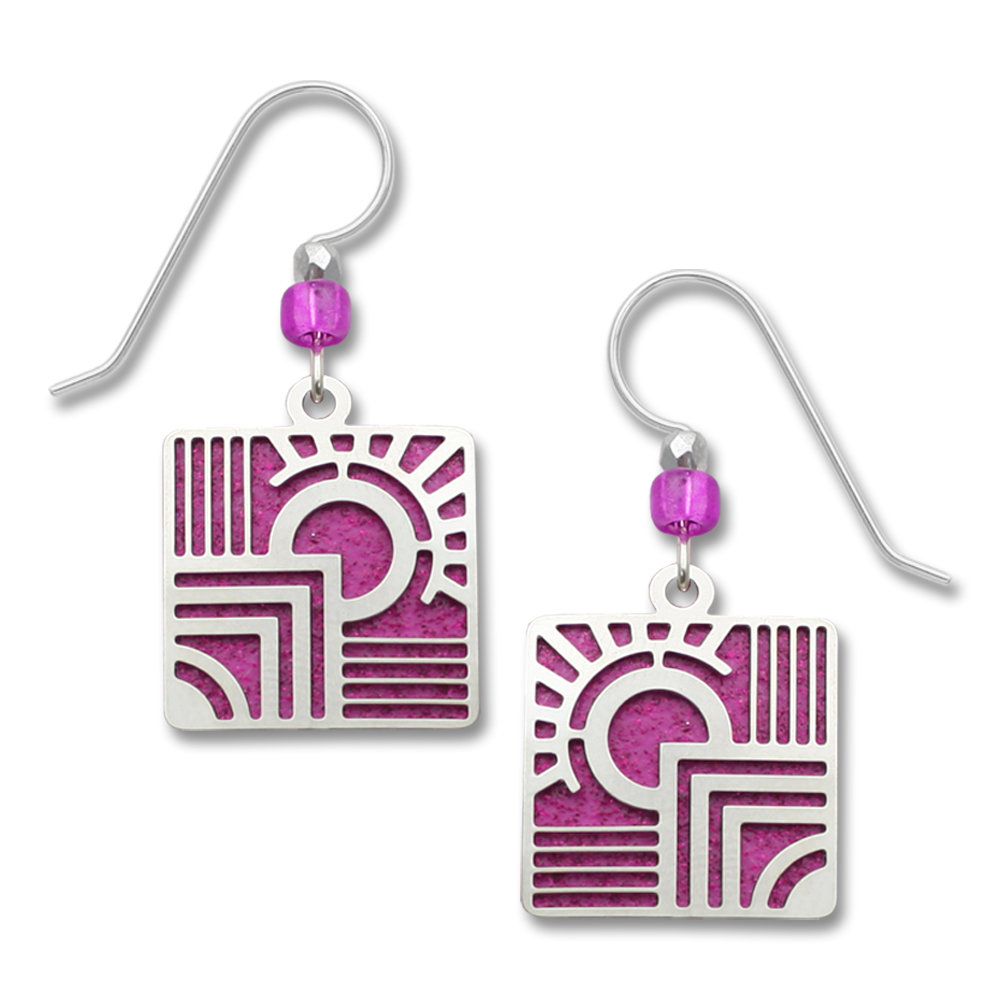art deco inspired fuchsia earrings