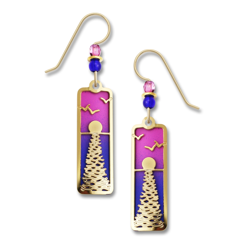 pink and purple sunrise earrings