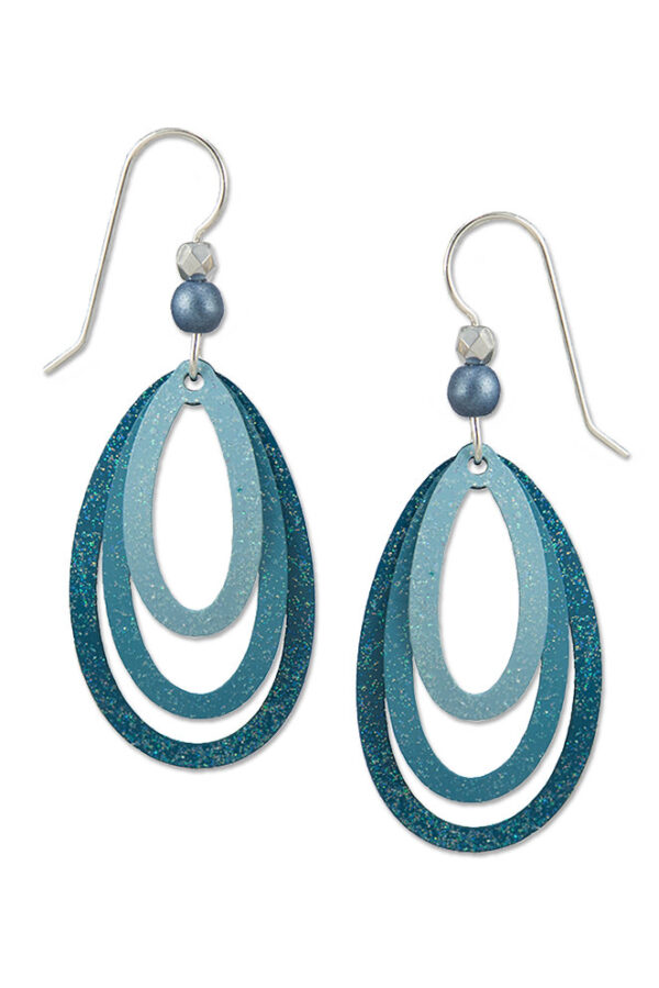 blue drop earrings with sterling silver ear-wires