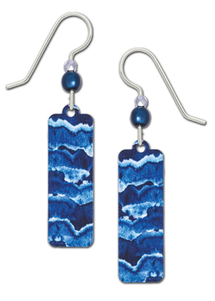 Blue Ocean Waves Adajio Earrings by Left Hand Studios Jewelry by
