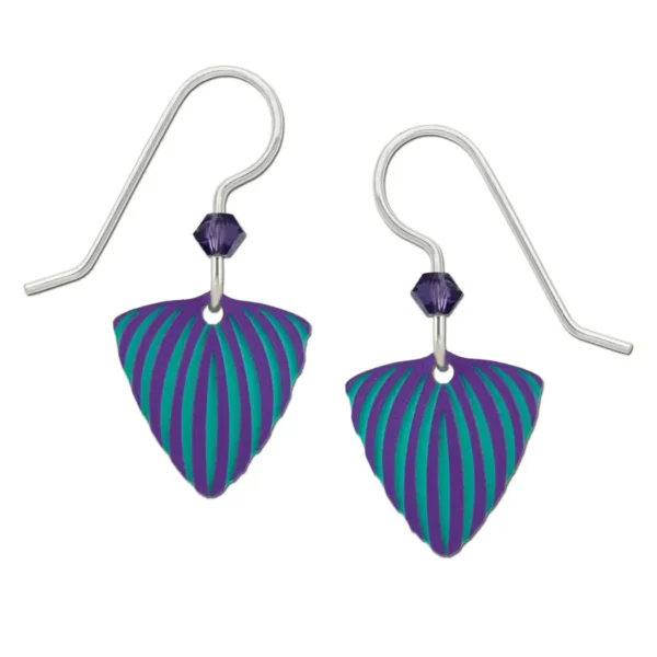 dainty purple and blue triangle earrings