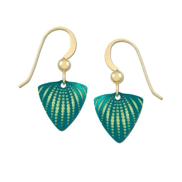 green triangle earrings