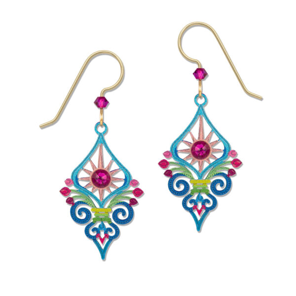 bright multicolor art deco inspired earrings