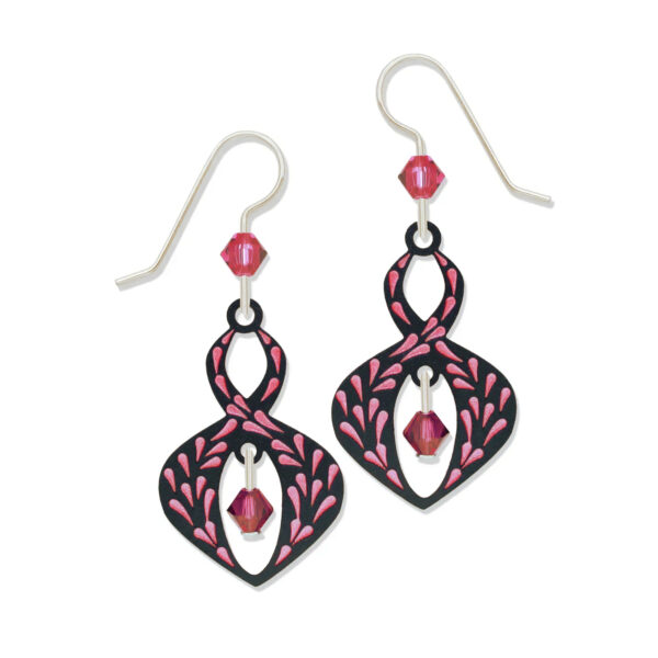 black and pink earrings