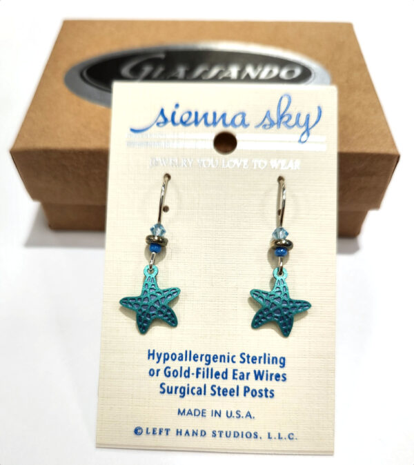 Teal Starfish earrings by Sienna Sky