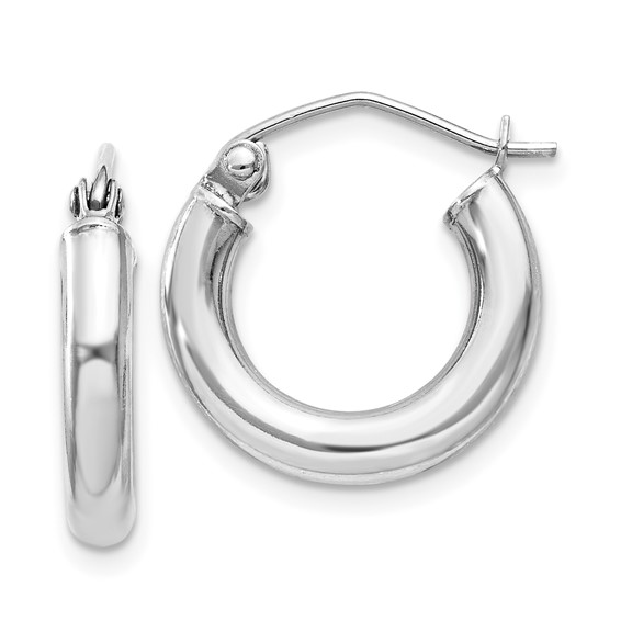 Sterling silver hoop earrings, 3 MM by 15 MM