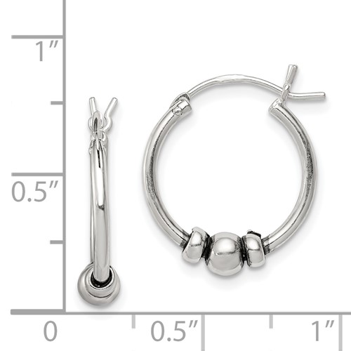 Beaded hoop earrings with ruler