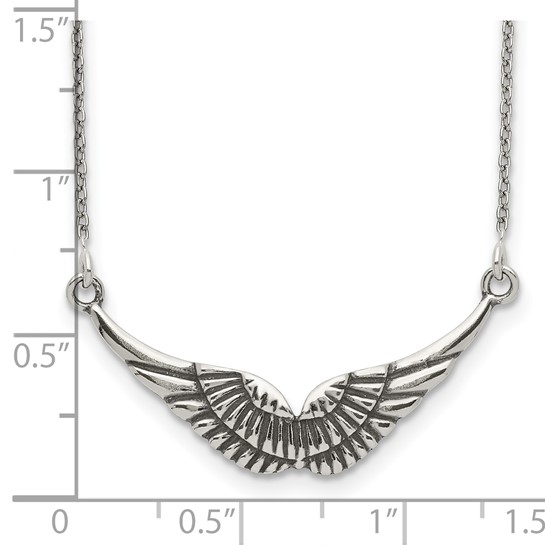 angel wing necklace with ruler
