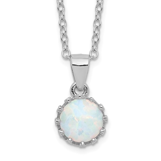 dainty created white opal necklace