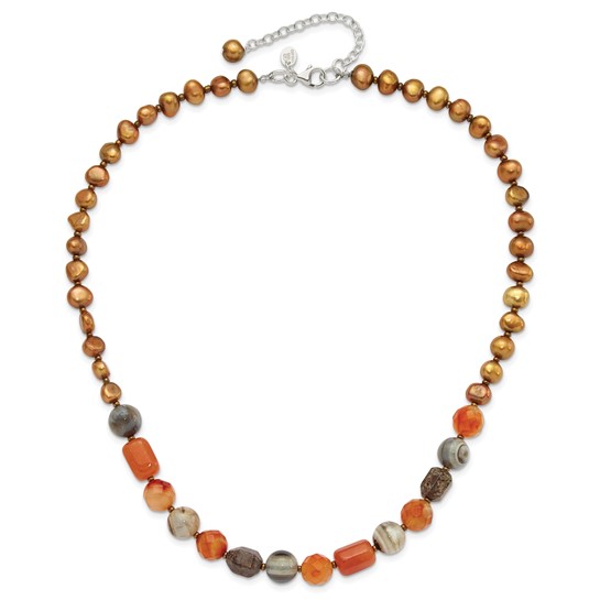 fall colors gemstone necklace