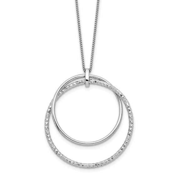 textured circle long necklace