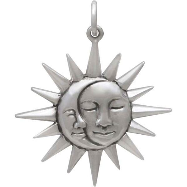 sun and moon sterling silver charm