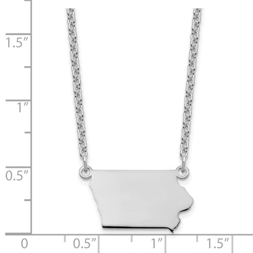 state of Iowa necklace with ruler
