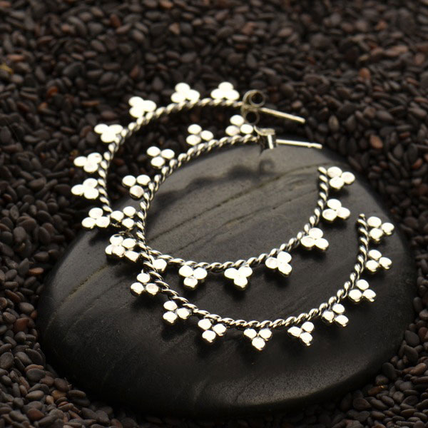 Sterling silver handmade hoop earrings