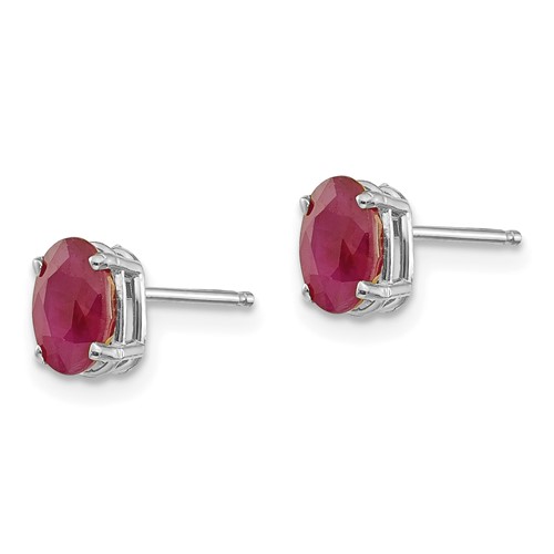 ruby and 14K white gold stud earrings