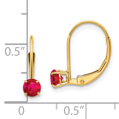red ruby earrings with ruler