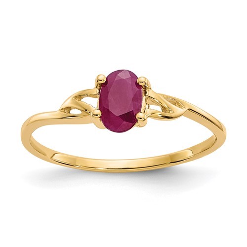 ruby and 14k yellow gold ring