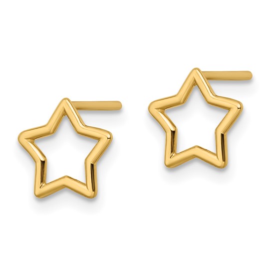 14k gold star stud earrings