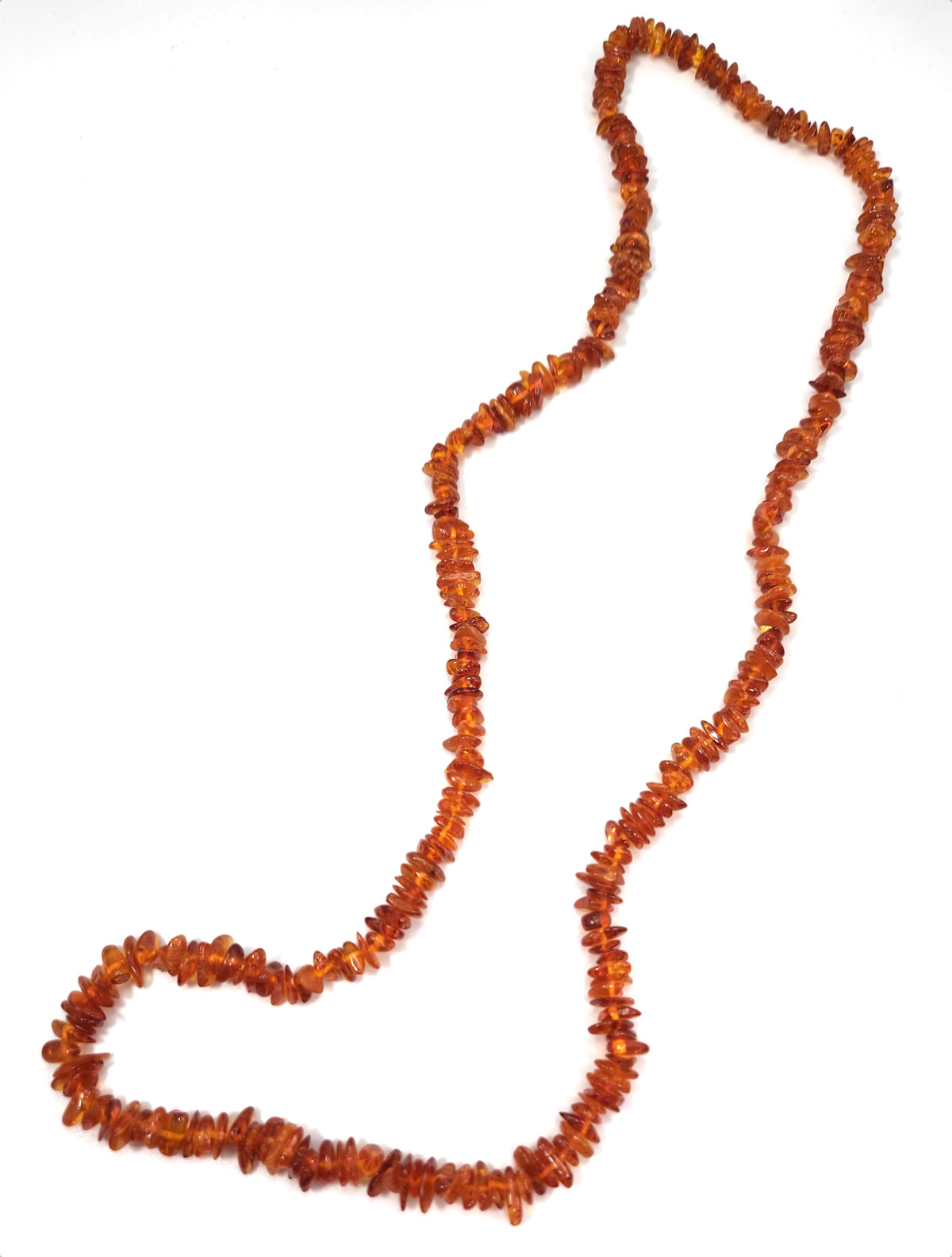 Baltic amber long gemstone chip necklace