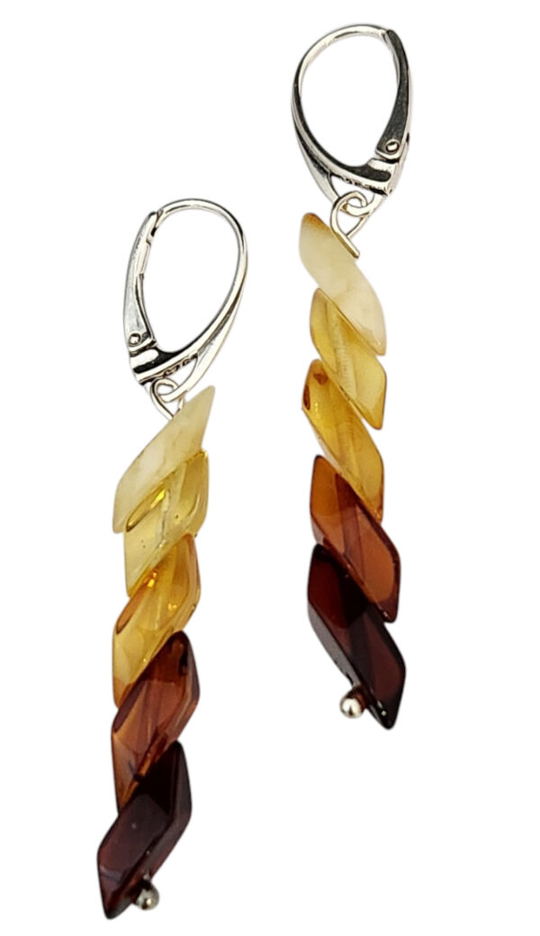 light to dark beaded Multi-color Baltic Amber earrings