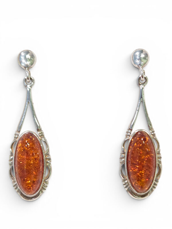 Long Amber Drop earrings
