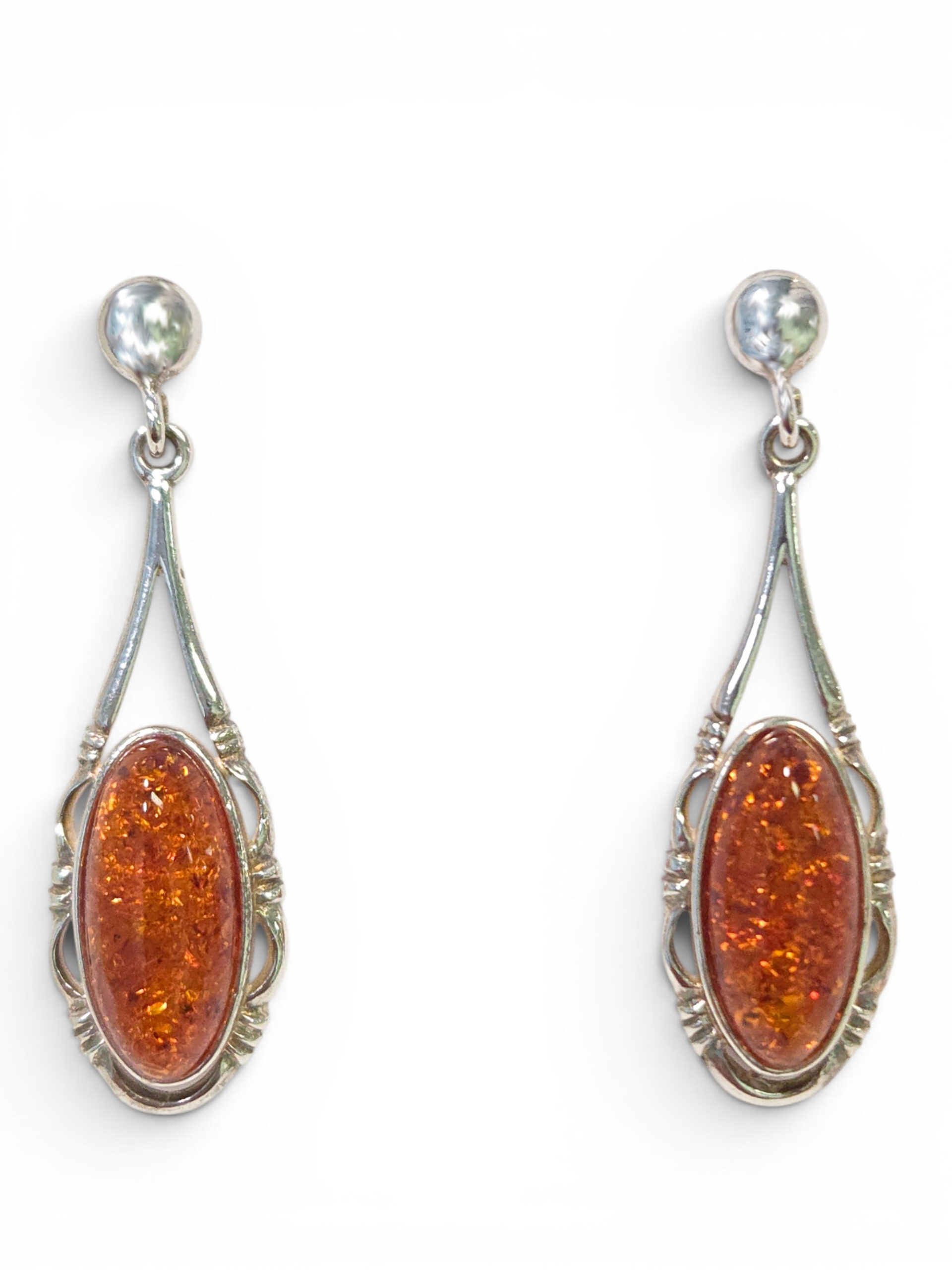 Long Amber Drop earrings