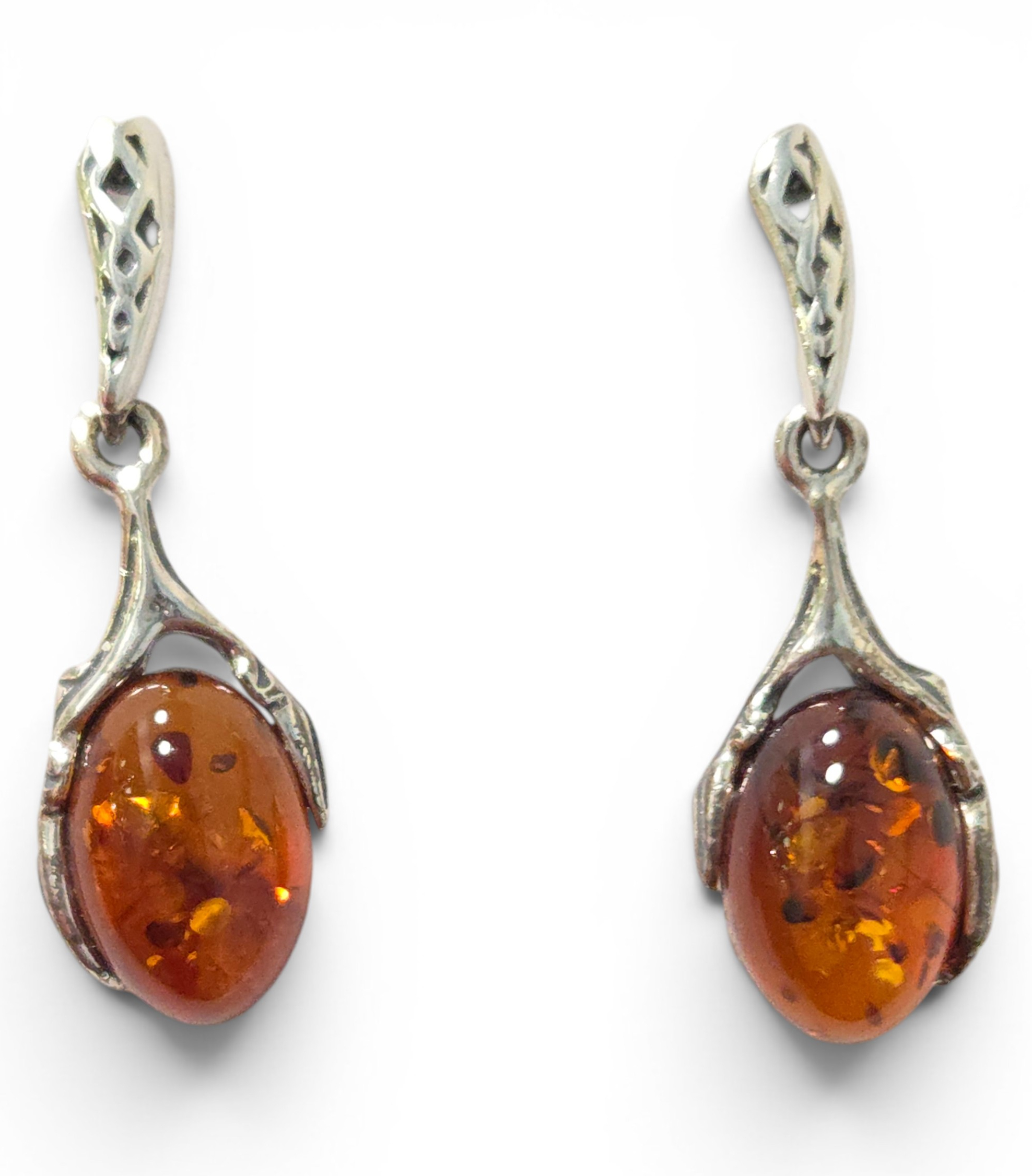 amber post earrings