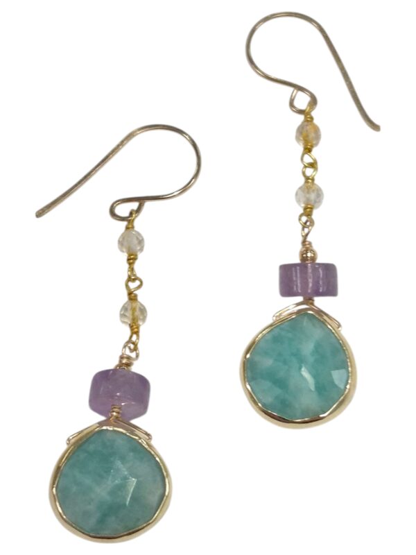 amethyst and amazonite earrings