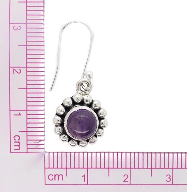amethyst earring with ruler