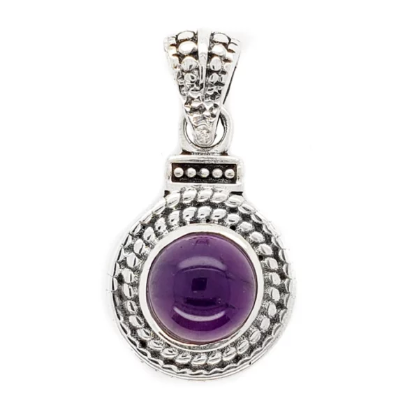 amethyst and sterling silver pendant