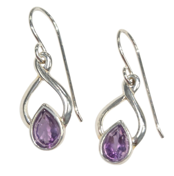 sterling silver and amethyst drop earrings