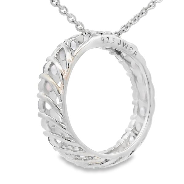 backside of amethyst and opal circle necklace