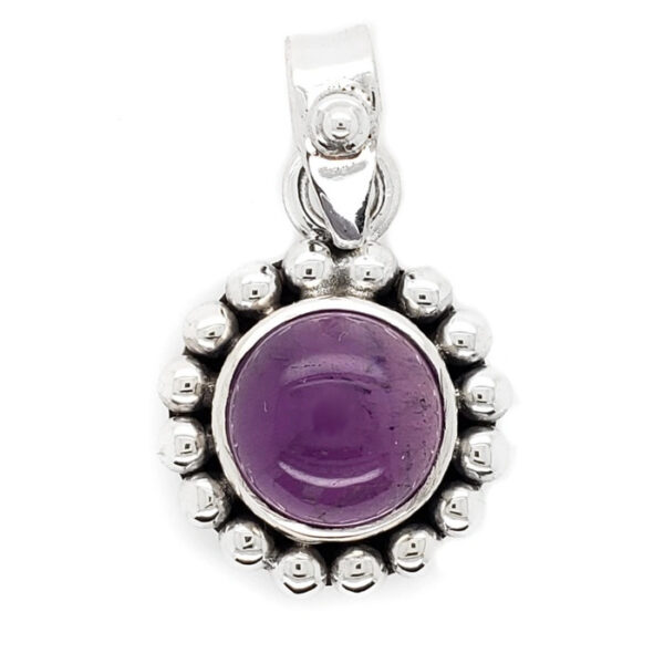 amethyst and sterling silver dot pendant