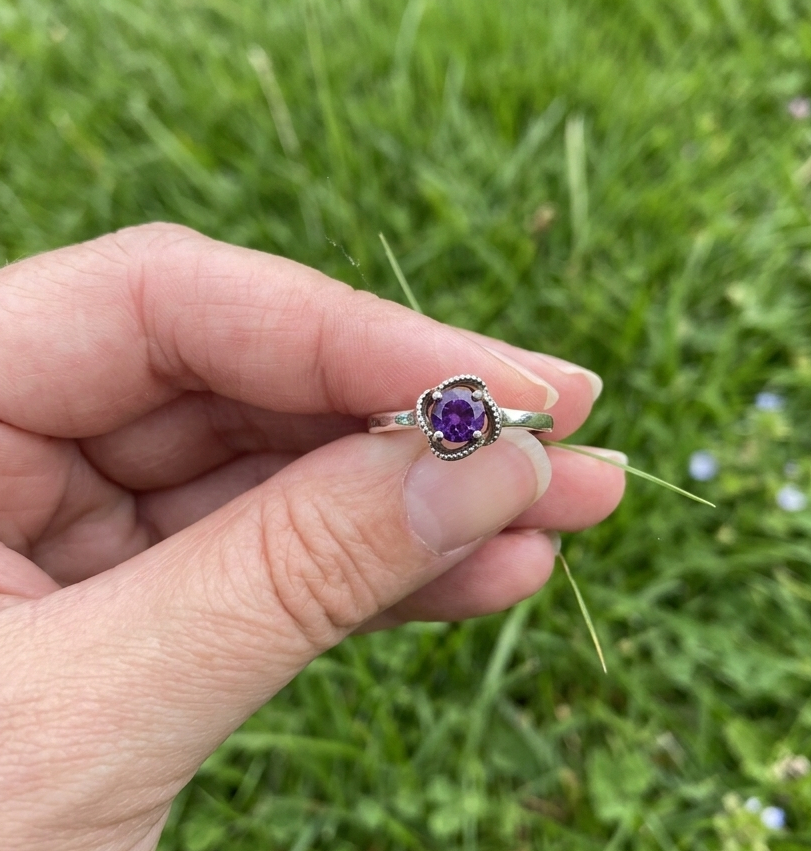 amethyst and sterling silver ring