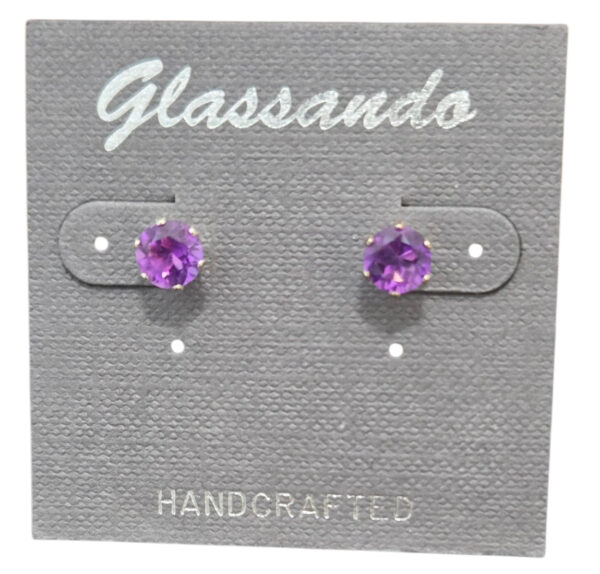 amethyst and sterling silver stud earrings