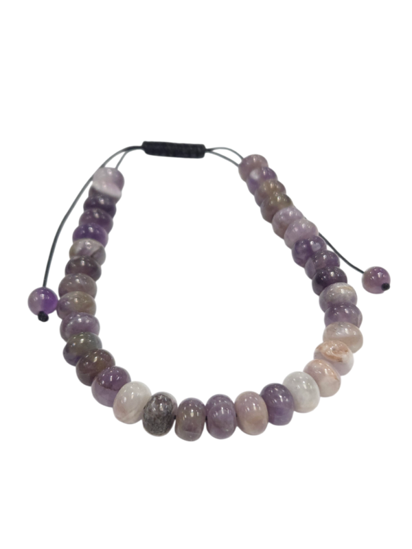 unisex amethyst beaded gemstone bracelet