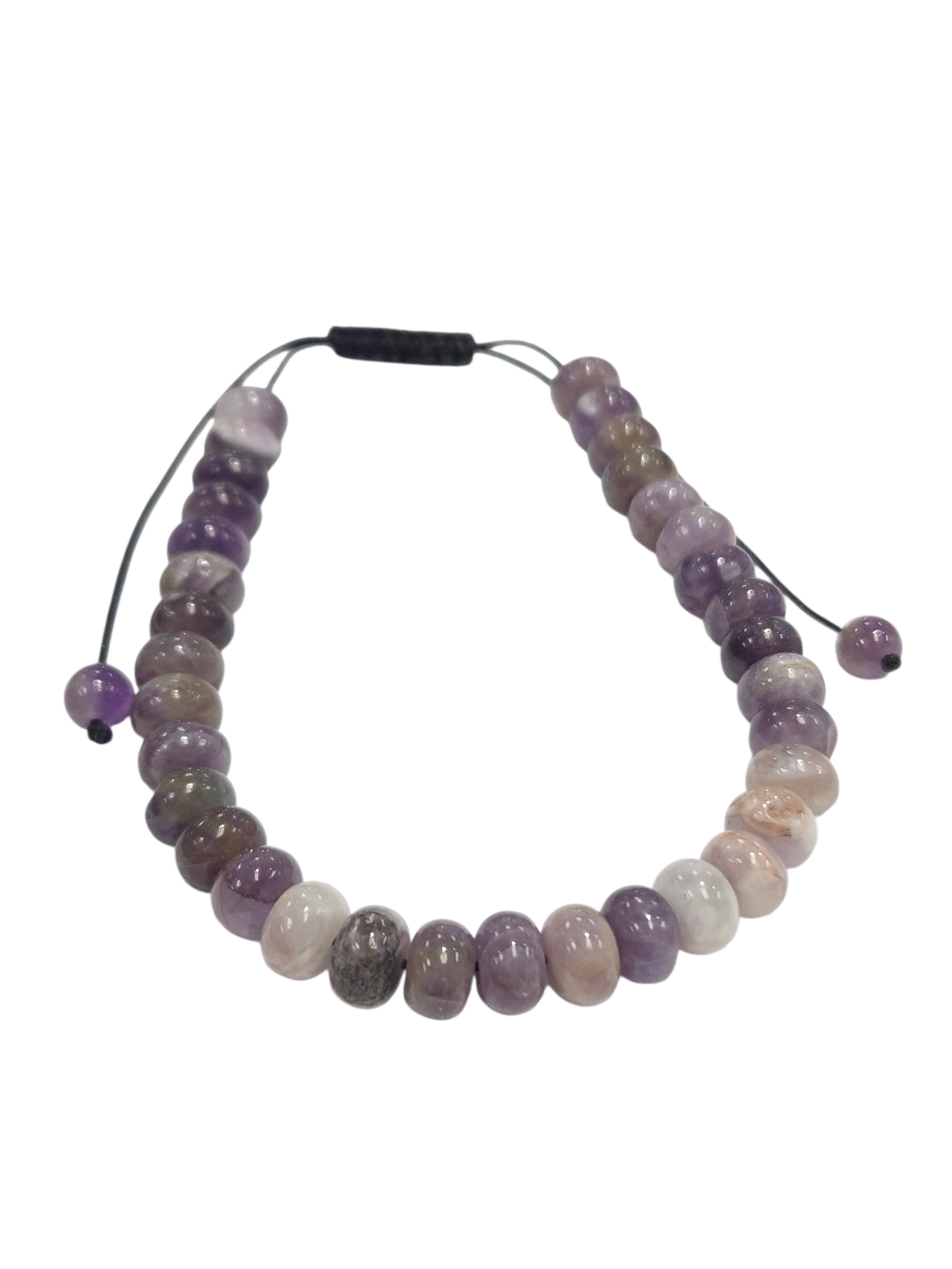 unisex amethyst beaded gemstone bracelet