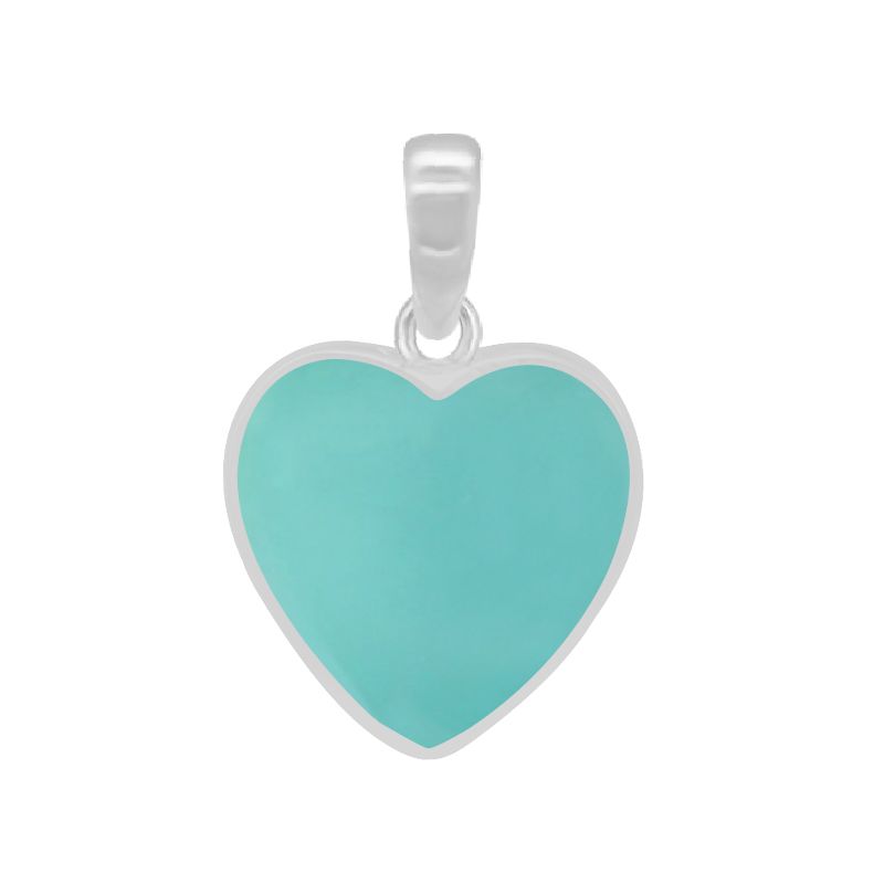 aqua chalcedony and sterling silver heart pendant