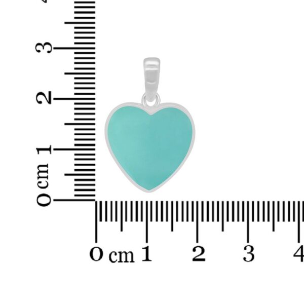 aqua chalcedony heart pendant with ruler