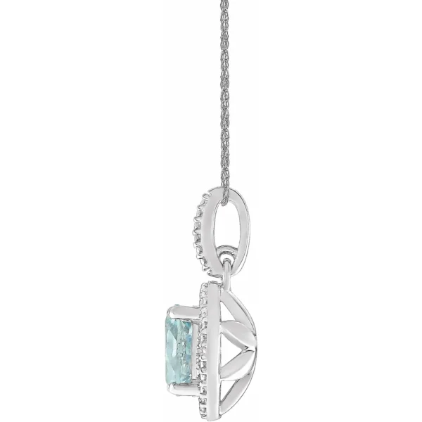 side view of aquamarine necklace