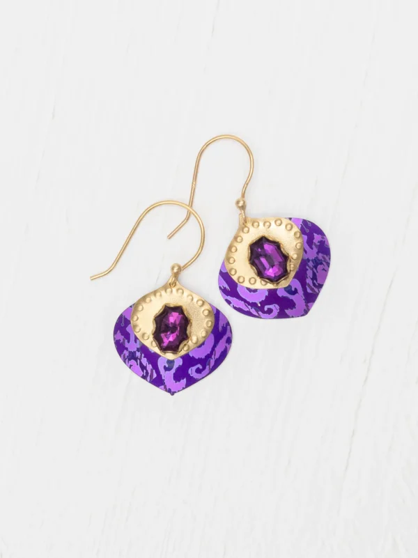pointed purple earrings by Holly Yashi