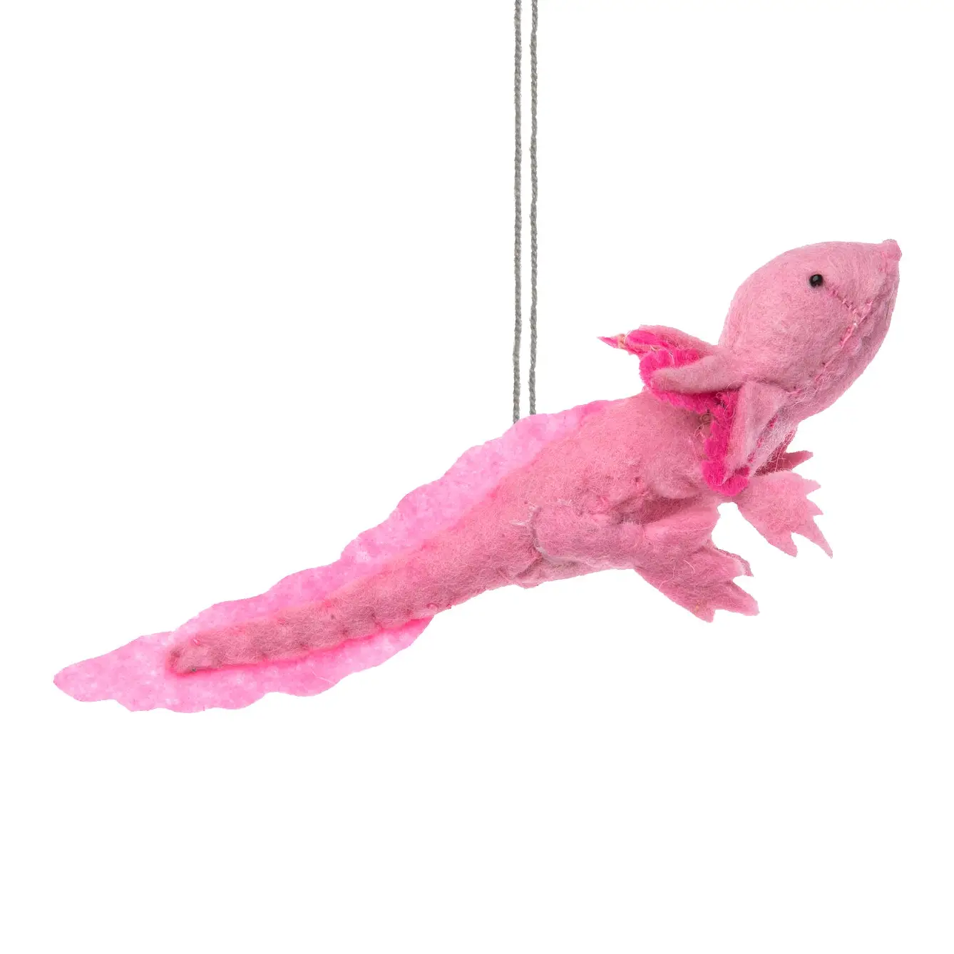 Pink axolotl Christmas ornament