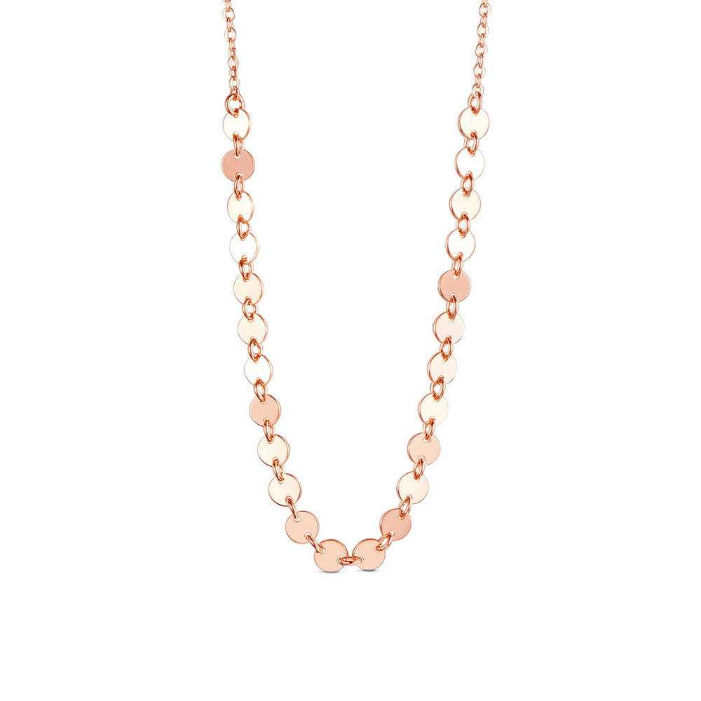 rose gold-plated sterling silver dainty modern disc necklace